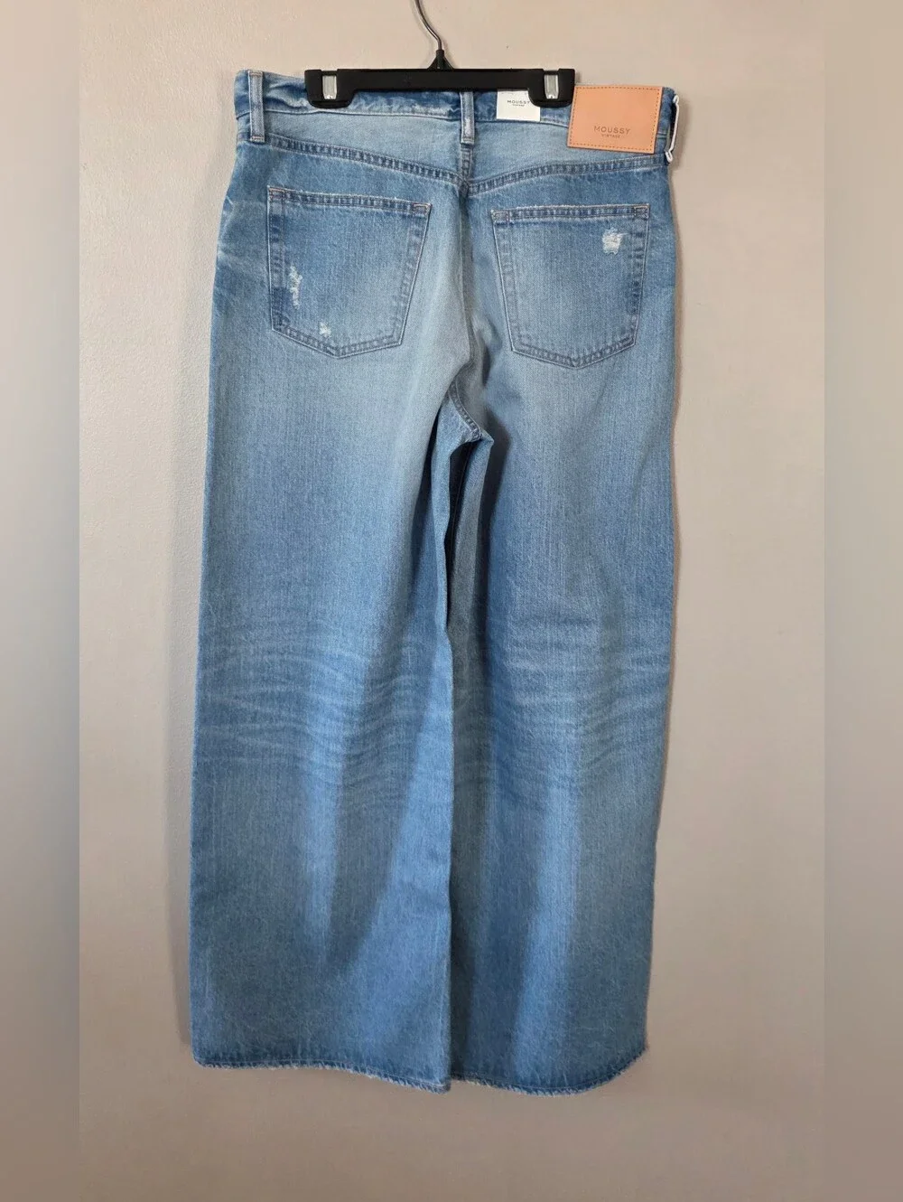 NWT Moussy Vintage MV Lowell Super Wide Pants Light Blue Women's Size 26